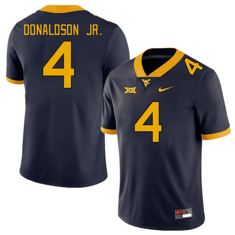 West Virginia Mountaineers #4 CJ Donaldson Jr. College Football Jerseys Stitched Sale-Navy